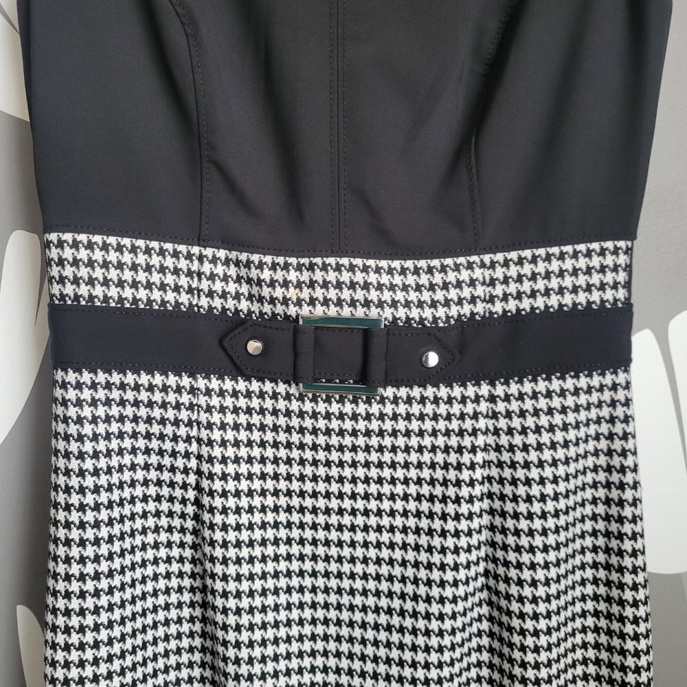 Whbm Color Block Houndstooth Sheath Dress - image 5